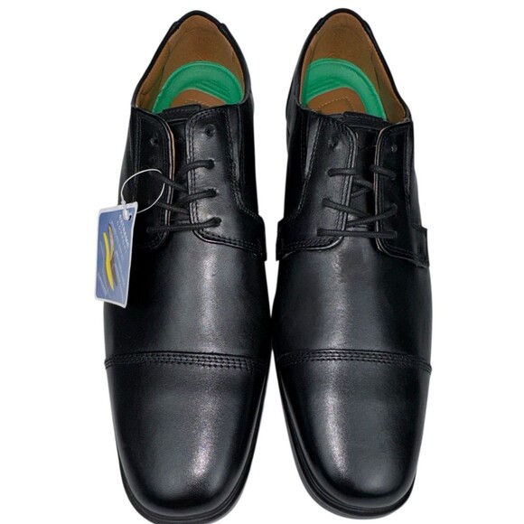 Clarks Mens Size 10.5 Oxford Dress Shoes Dresslite Cap Toe Black Leather New main image 7